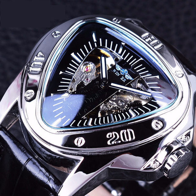 Watch Watch Hollow Triangle Automatic Mechanical Watch Men's Watch Men's Belt Watch Watch Waterproof